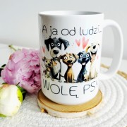 Kubek „A ja od ludzi wolę psy” 450 ml – widok przodu