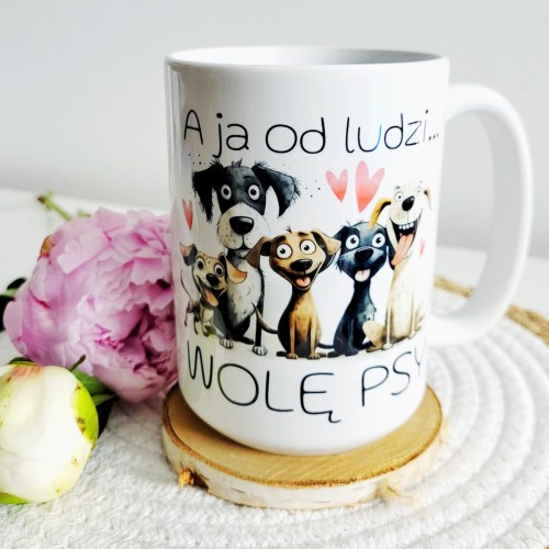 Kubek „A ja od ludzi wolę psy” 450 ml – widok przodu