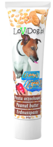 Lovi Food Peanut Butter with Linseed - pasta orzechowa dla psa i kota, z siemieniem lnianym.png
