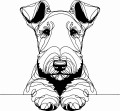 Pies w stylu line-art Airedale Terrier