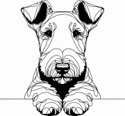 Pies w stylu line-art Airedale Terrier