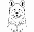 Pies w stylu line-art Akita