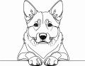 Pies w stylu line-art Australian Cattle Dog