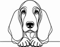 Pies w stylu line-art Basset Hound