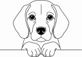 Pies w stylu line-art Beagle