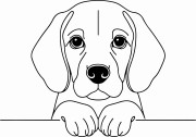 Pies w stylu line-art Beagle