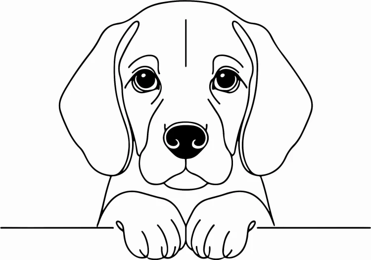 Pies w stylu line-art Beagle