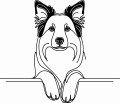 Pies w stylu line-art Border Collie