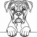 Pies w stylu line-art Boxer