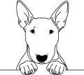Pies w stylu line-art Bull Terrier