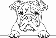 Pies w stylu line-art Bulldog