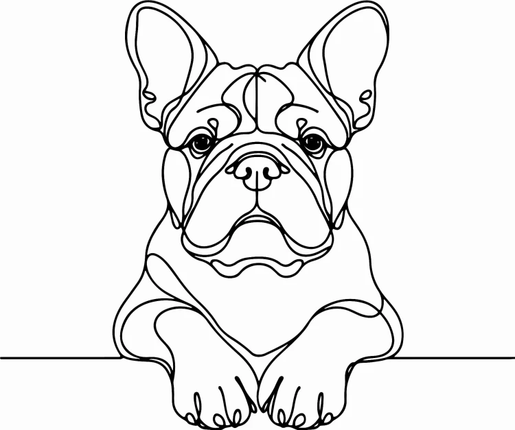 Pies w stylu line-art Bulldog