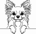 Pies w stylu line-art Chihuahua Long Hair