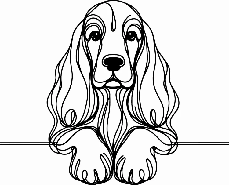 Pies w stylu line-art Cocker Spaniel