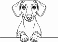 Pies w stylu line-art Dachshund
