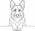 Pies w stylu line-art German Shepherd