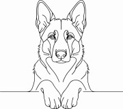 Pies w stylu line-art German Shepherd