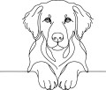 Pies w stylu line-art Golden Retriever