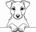 Pies w stylu line-art Jack Russell Terrier