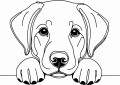 Pies w stylu line-art Labrador Retriever
