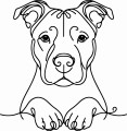 Pies w stylu line-art Pitbull
