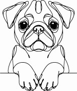 Pies w stylu line-art Pug