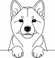 Pies w stylu line-art Shiba Inu