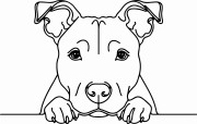 Pies w stylu line-art Staffordshire Bull Terrier