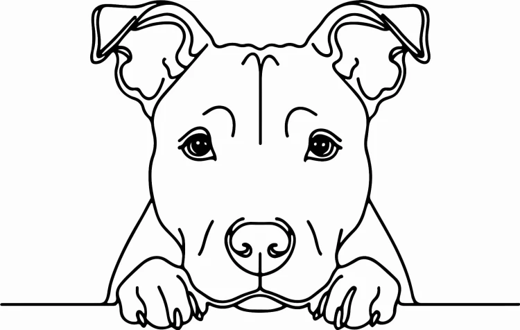 Pies w stylu line-art Staffordshire Bull Terrier