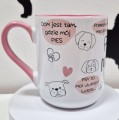 Kubek Psia Mama 330 ml – napis „Dom jest tam, gdzie mój pies”, różowe ucho i wnętrze
