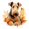 Jesienny kubek z psem – Airedale Terrier
