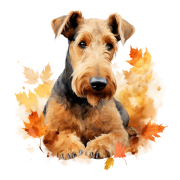 Jesienny kubek z psem – Airedale Terrier