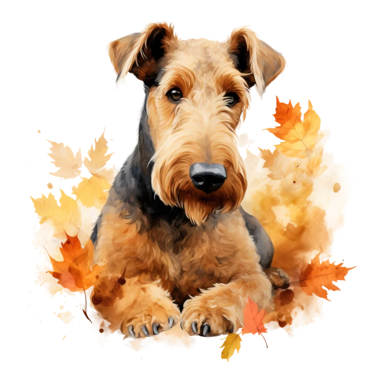 Jesienny kubek z psem – Airedale Terrier