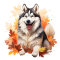 Jesienny kubek z psem – Alaskan Malamute