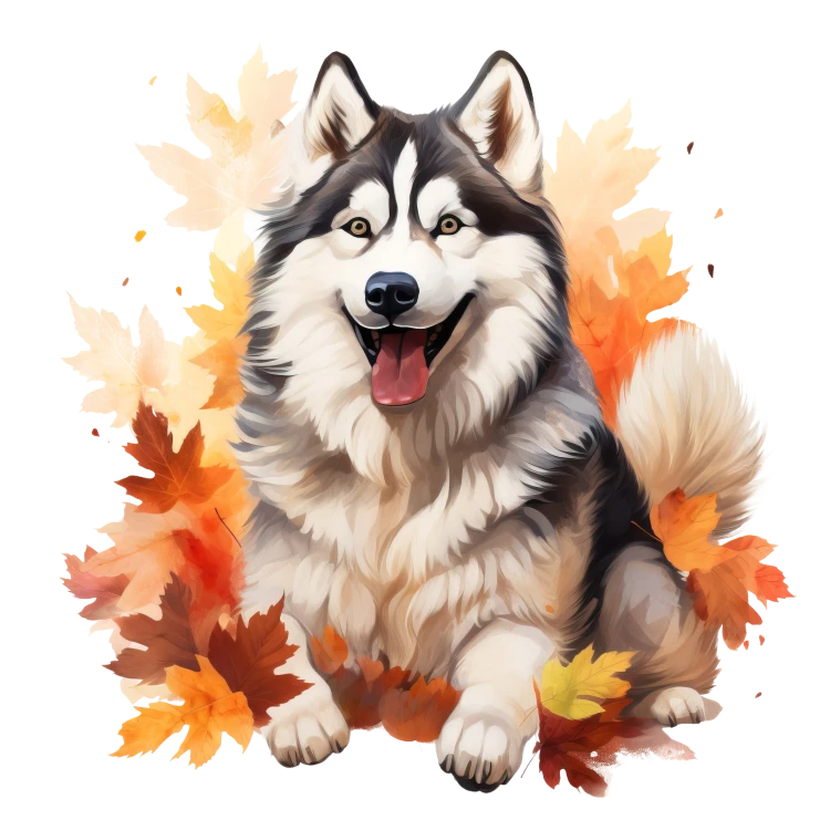 Jesienny kubek z psem – Alaskan Malamute