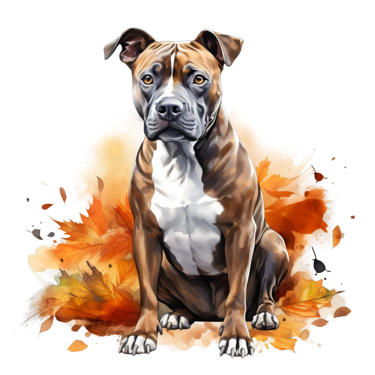 Jesienny kubek z psem – American Staffordshire Terrier