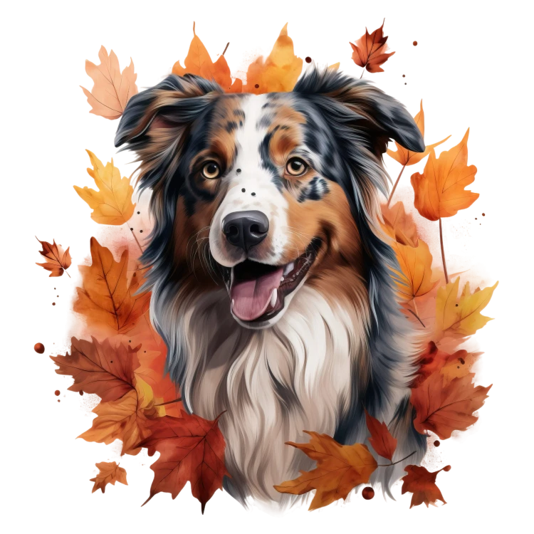 Jesienny kubek z psem – Australian Shepherd
