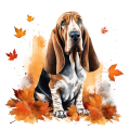 Jesienny kubek z psem – Basset Hound