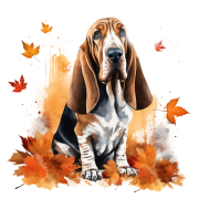 Jesienny kubek z psem – Basset Hound