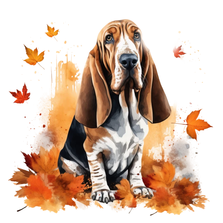 Jesienny kubek z psem – Basset Hound