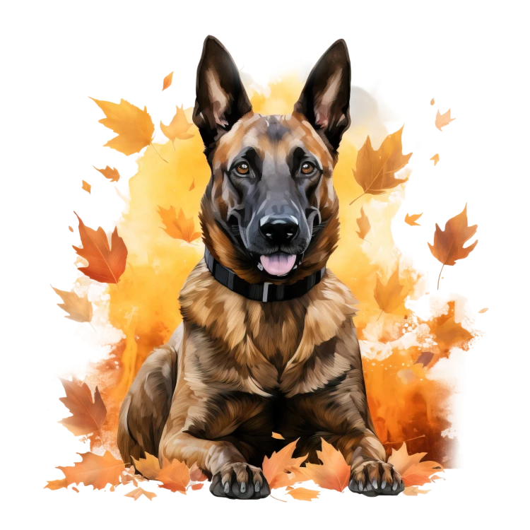 Jesienny kubek z psem – Belgian Malinois