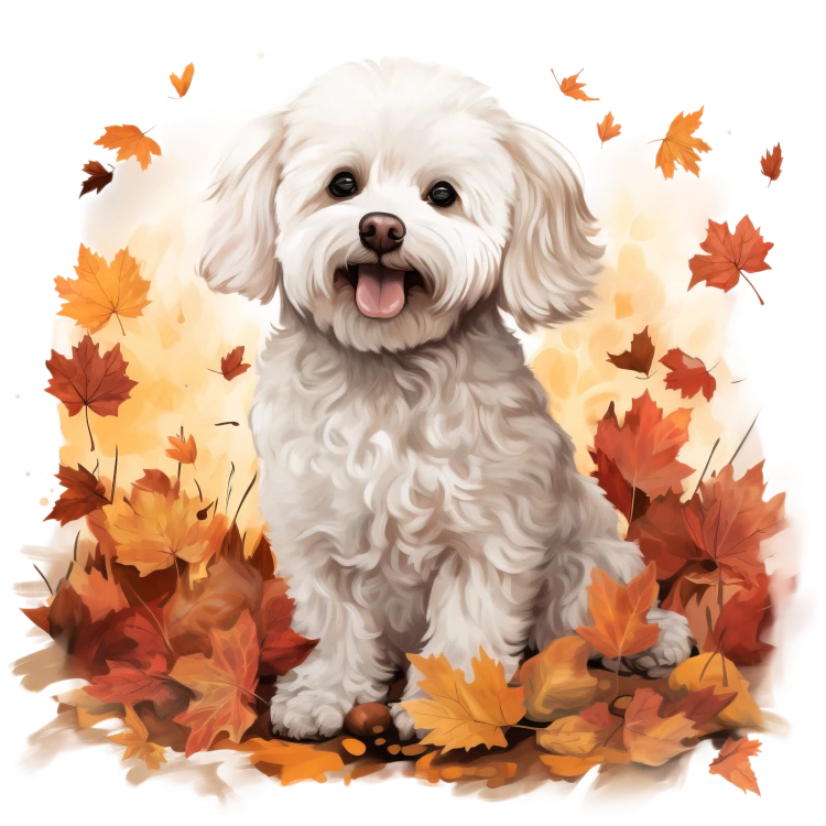 Jesienny kubek z psem – Bichon Frise