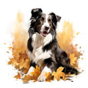 Jesienny kubek z psem – Border Collie