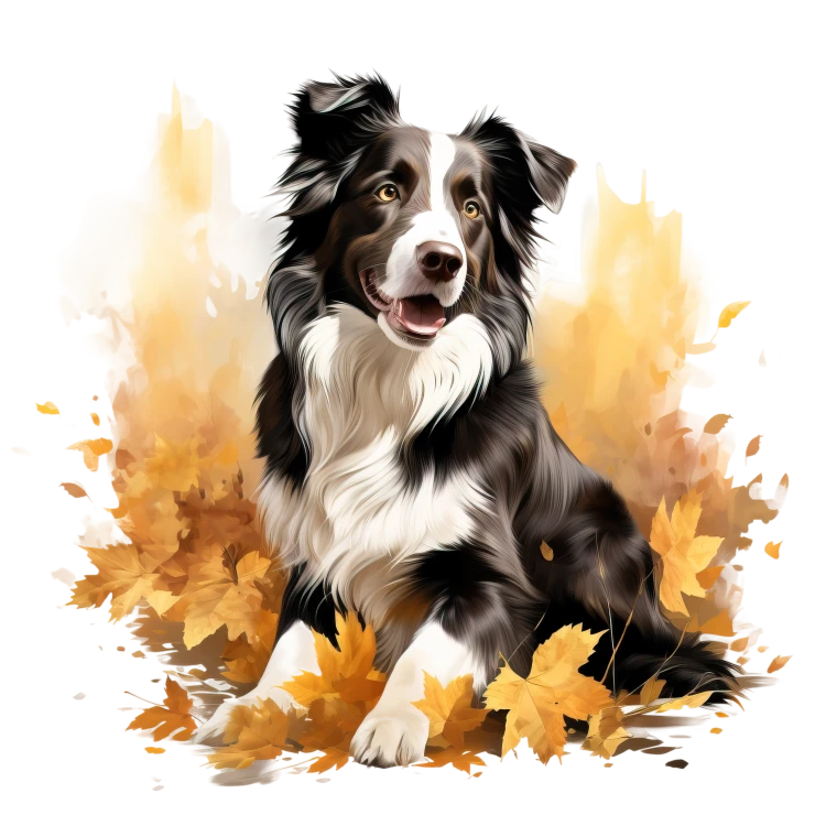 Jesienny kubek z psem – Border Collie