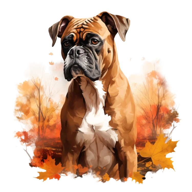 Jesienny kubek z psem – Boxer