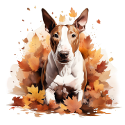 Jesienny kubek z psem – Bull Terrier