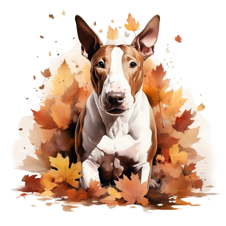 Jesienny kubek z psem – Bull Terrier