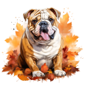 Jesienny kubek z psem – Bulldog