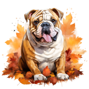 Jesienny kubek z psem – Bulldog