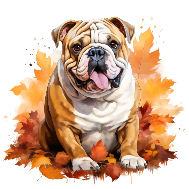 Jesienny kubek z psem – Bulldog